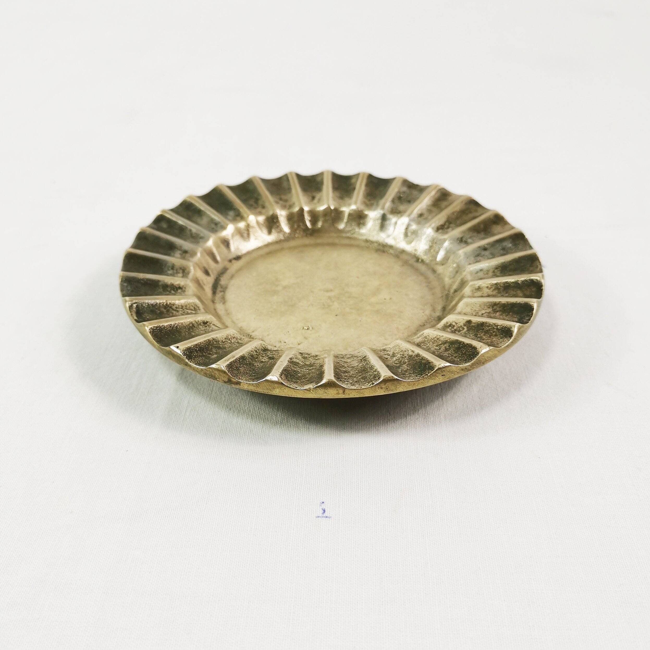 Art Deco brass ashtray, Denmark, 1950s.