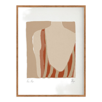 Framed female figure giclee art print 50x70cm