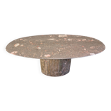 Vintage oval marble dining table, 1970s