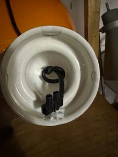 Orange ball chandelier