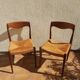 3 Niels Otto Moller chairs in teak and straw 60s