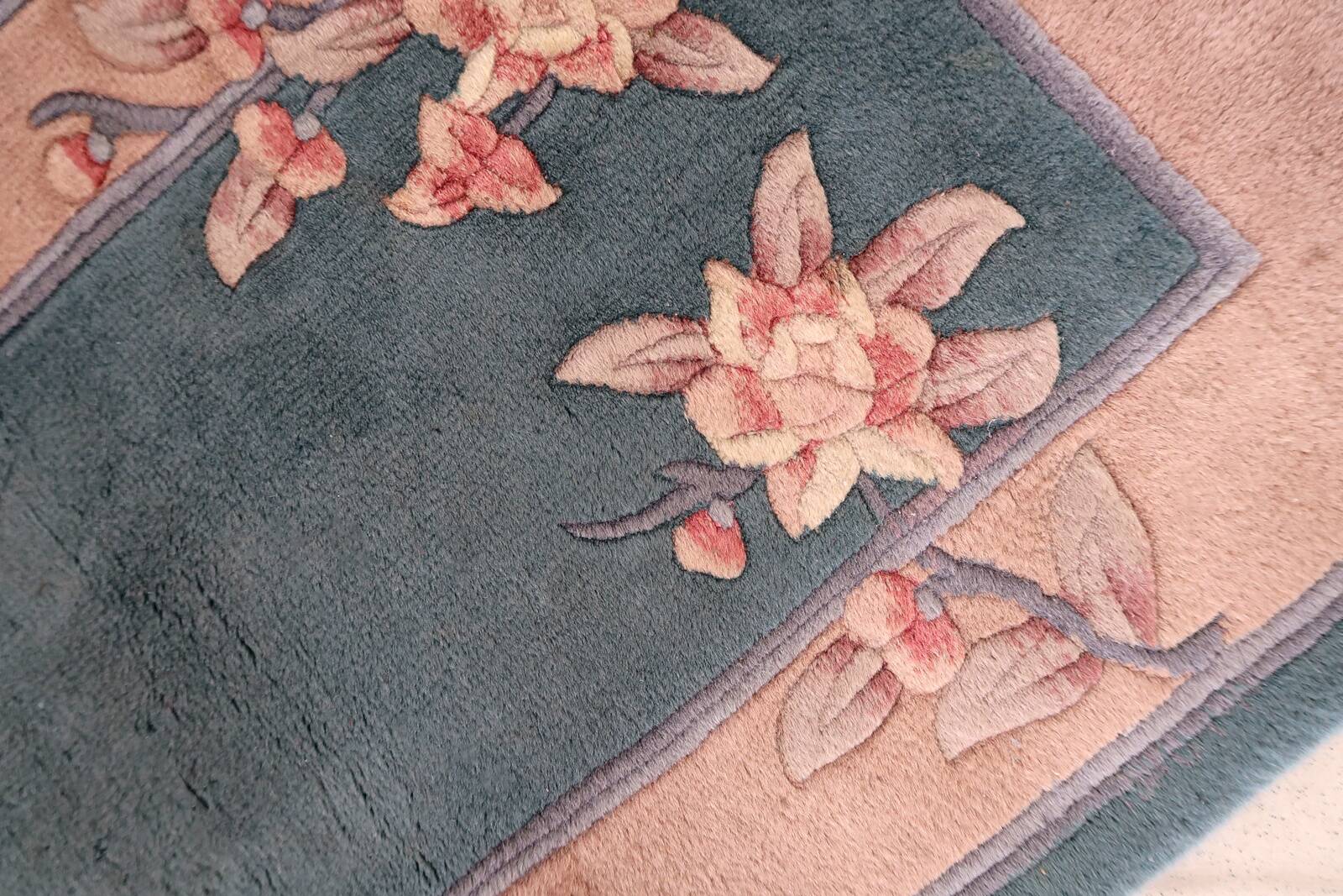 Tapis Vintage Art Déco Chinois Fait Main – 61 x 121 cm - 1C1030