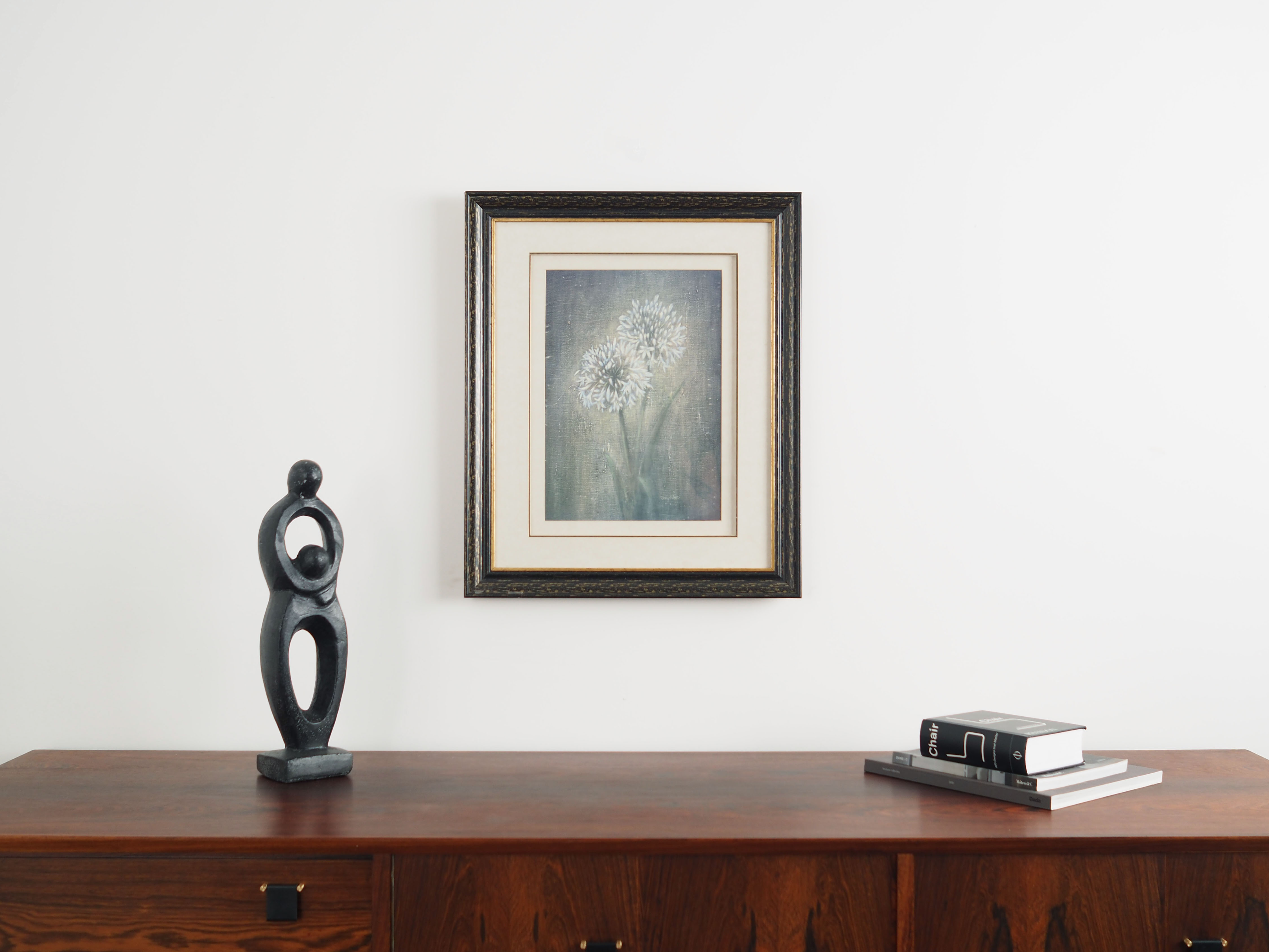 Painting „The White Flower”, Scandinavian design, 1970s