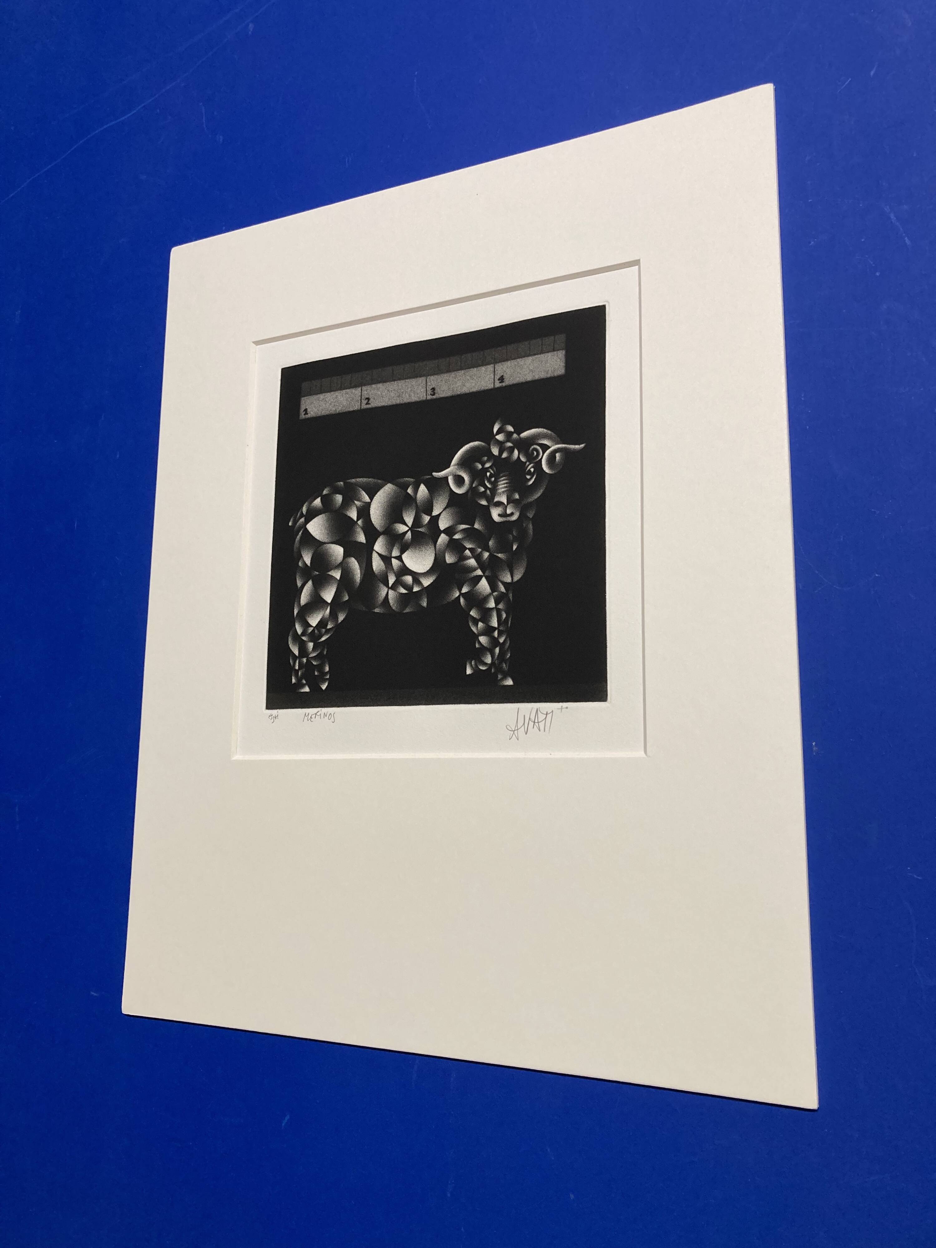 Mario avati (1921-2009), merinos, black manner, 1970