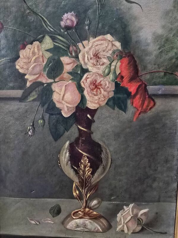 Huile sur toile au bouquet