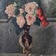 Oil on canvas with bouquet