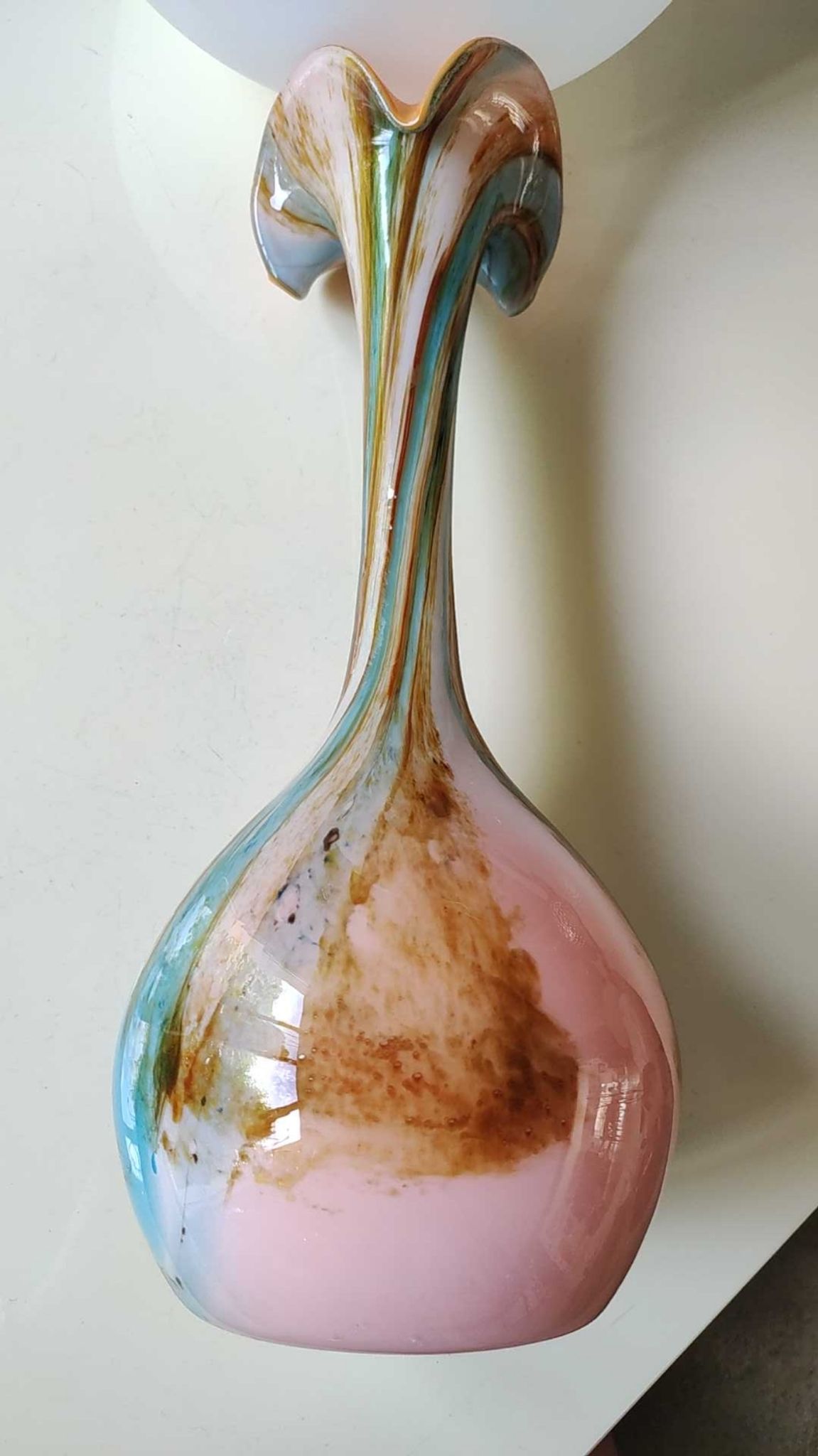 Blown Art/opaline glass vase, Murano, Italy, 1970
