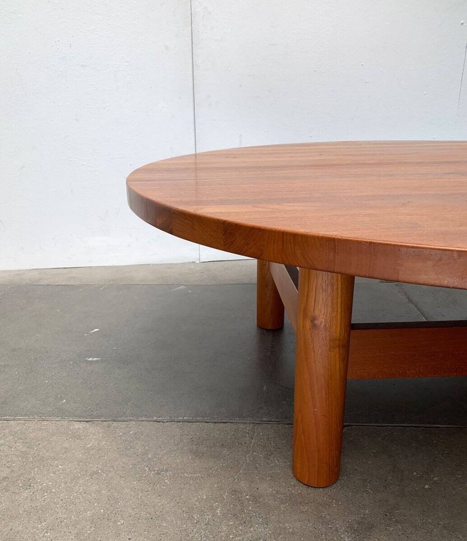 Large Danish brutalist coffee table in solid teak, 1960s.
