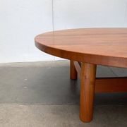 Large Danish brutalist coffee table in solid teak, 1960s.