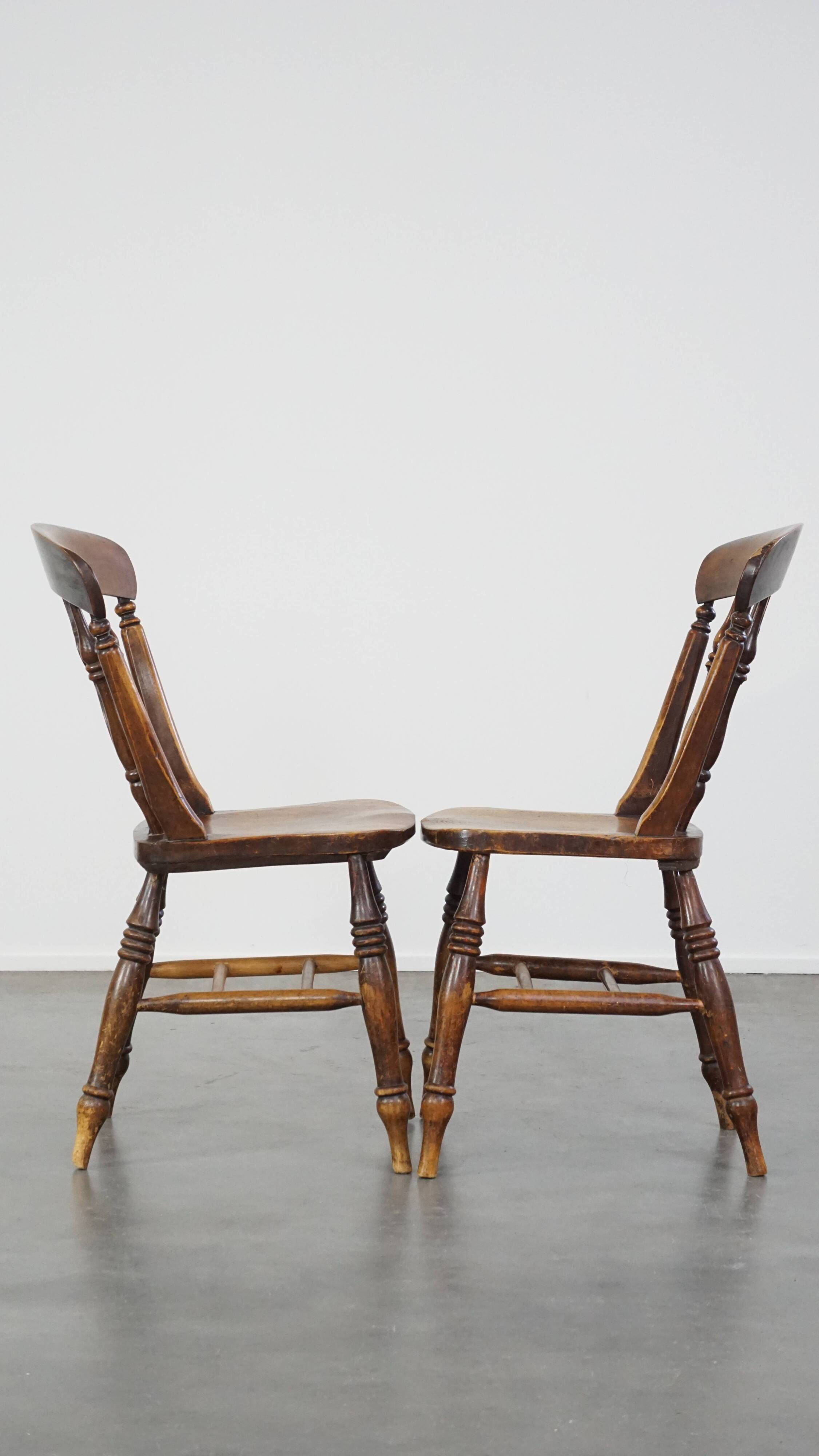 Set of 2 antique dining chairs from the mid-19th century