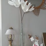 Vintage lamp in metal with brass finish and frosted opaline glass – 2 available