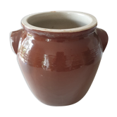 Large enamelled sandstone pot
