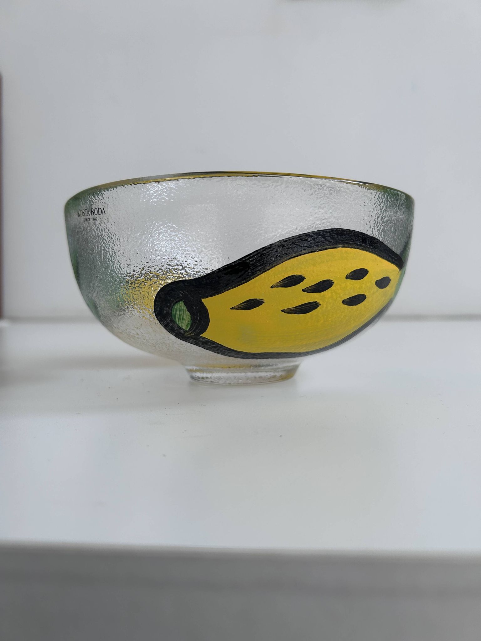 Bowl Kosta Boda by Ulrica Hydman Vallien – hand-painted glass 15 cm