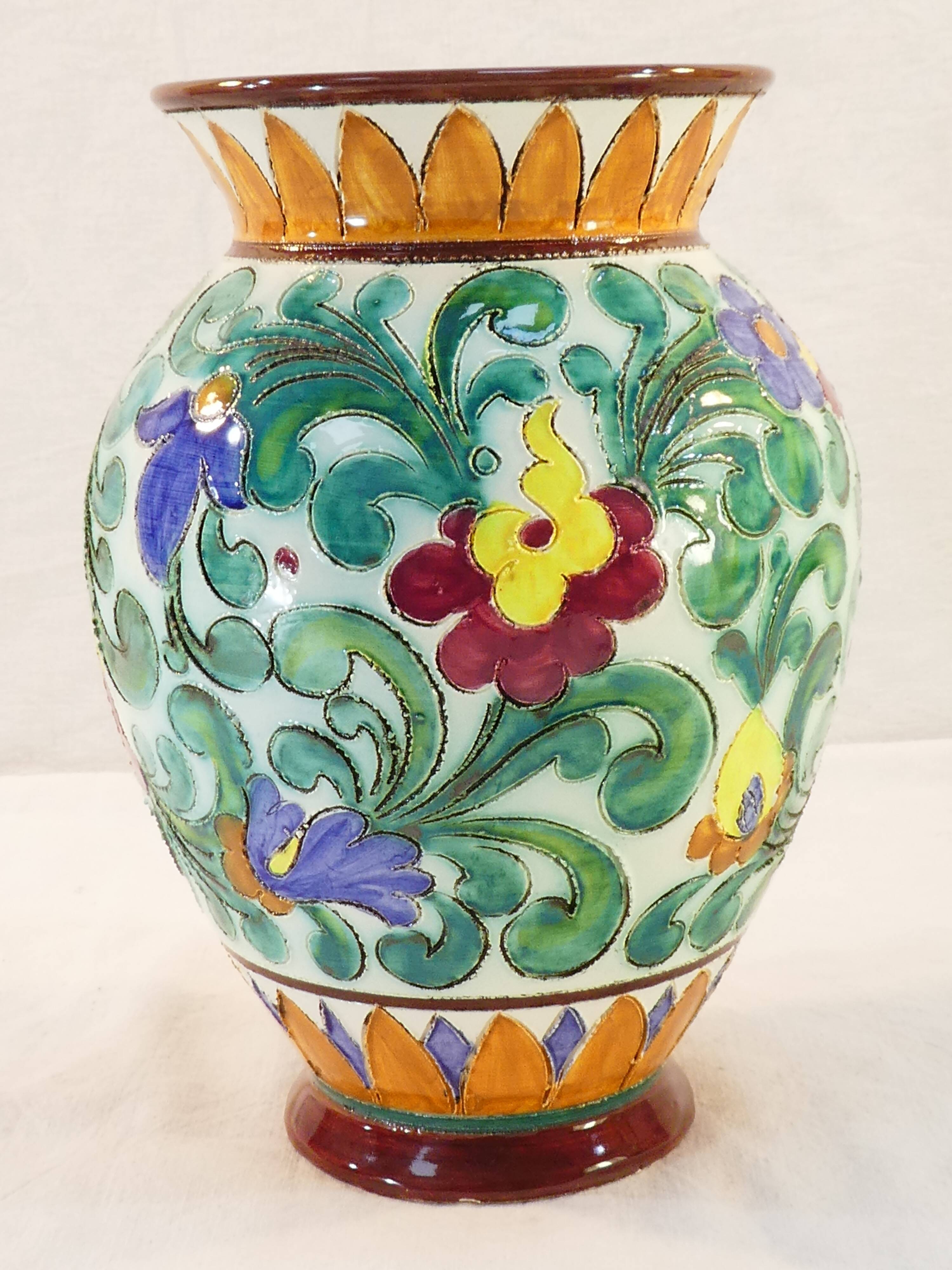 Vase in faience cecart monaco