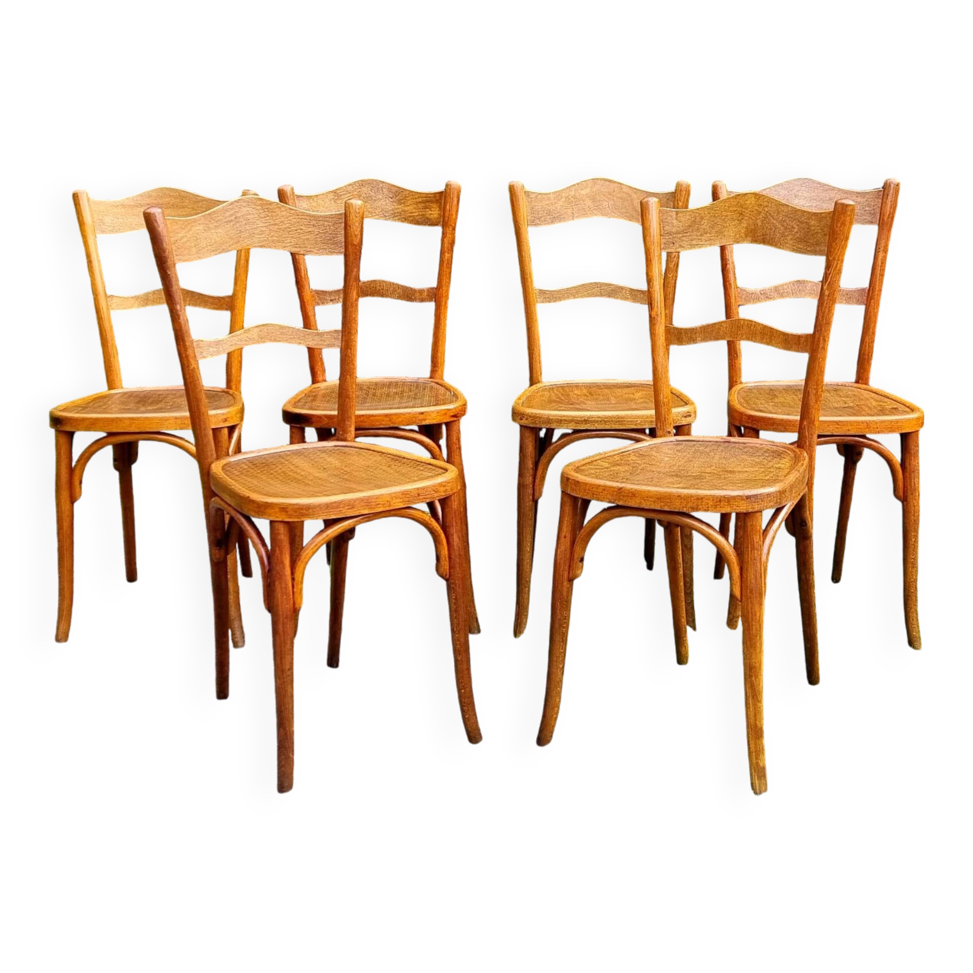 6 Baumann bistro chairs n°58 from the 20s