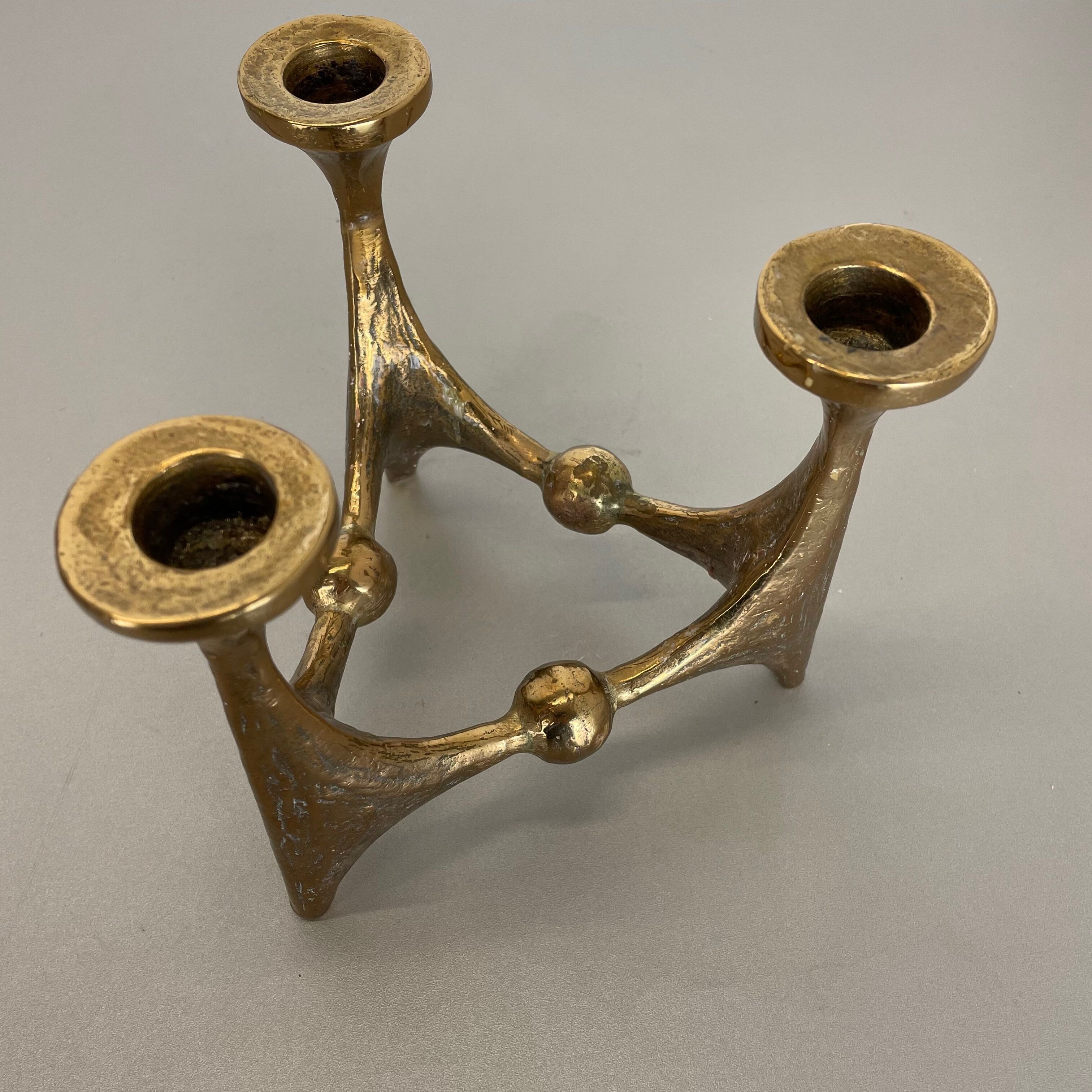 Midcentury Brutalist Bronze Candleholder by Michael Harjes, Germany, 1960s