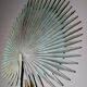 Monumental Valenti table lamp with fan palm leaf in bronze and brass, 1970s