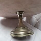 Old tray on foot is in silver copper, the tablet in onyx