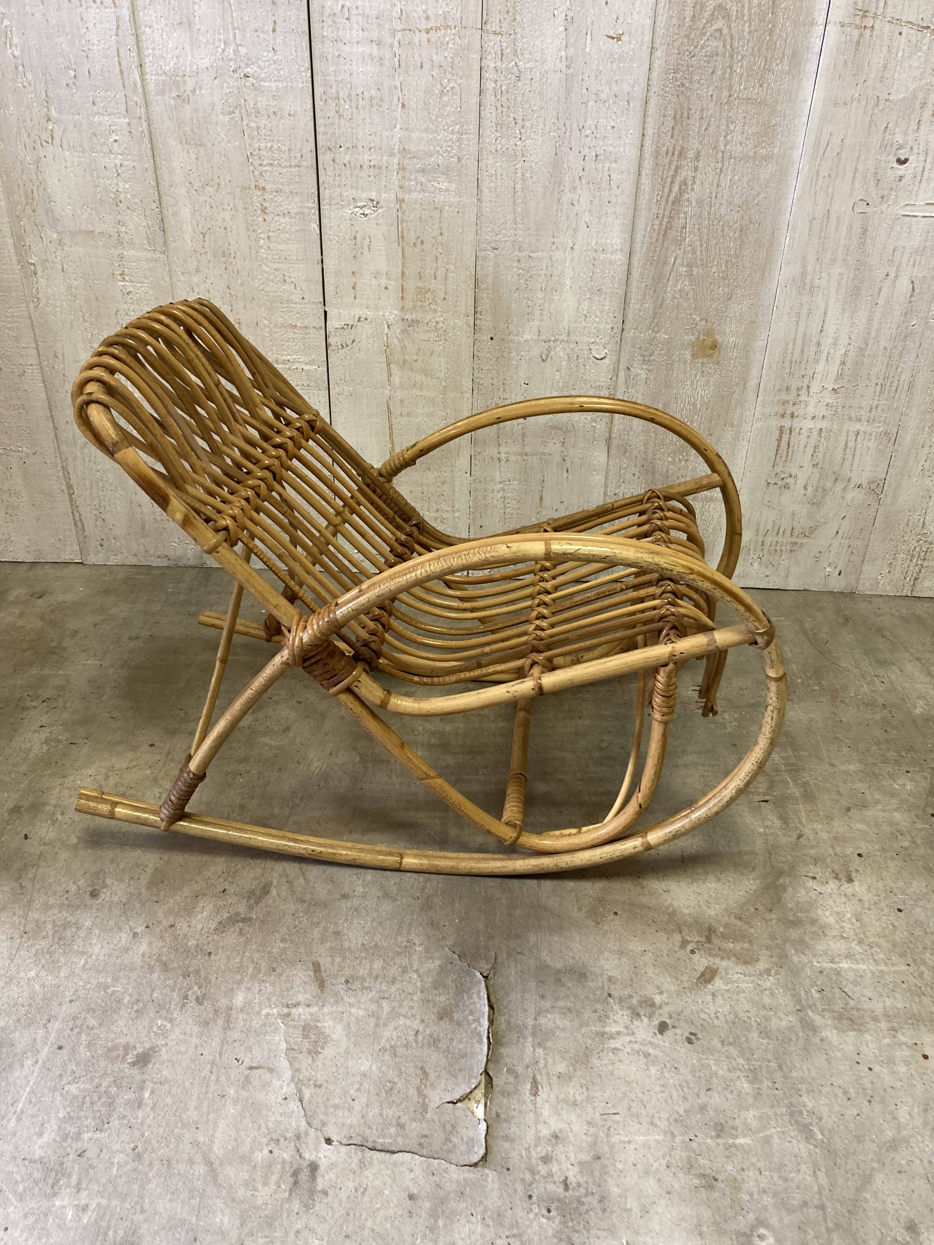 Vintage rattan rocking chair