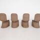 Set of four rattan S-chairs