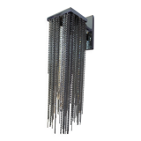 Swarovski wall lamp in silver-plated metal with crystal pendants.