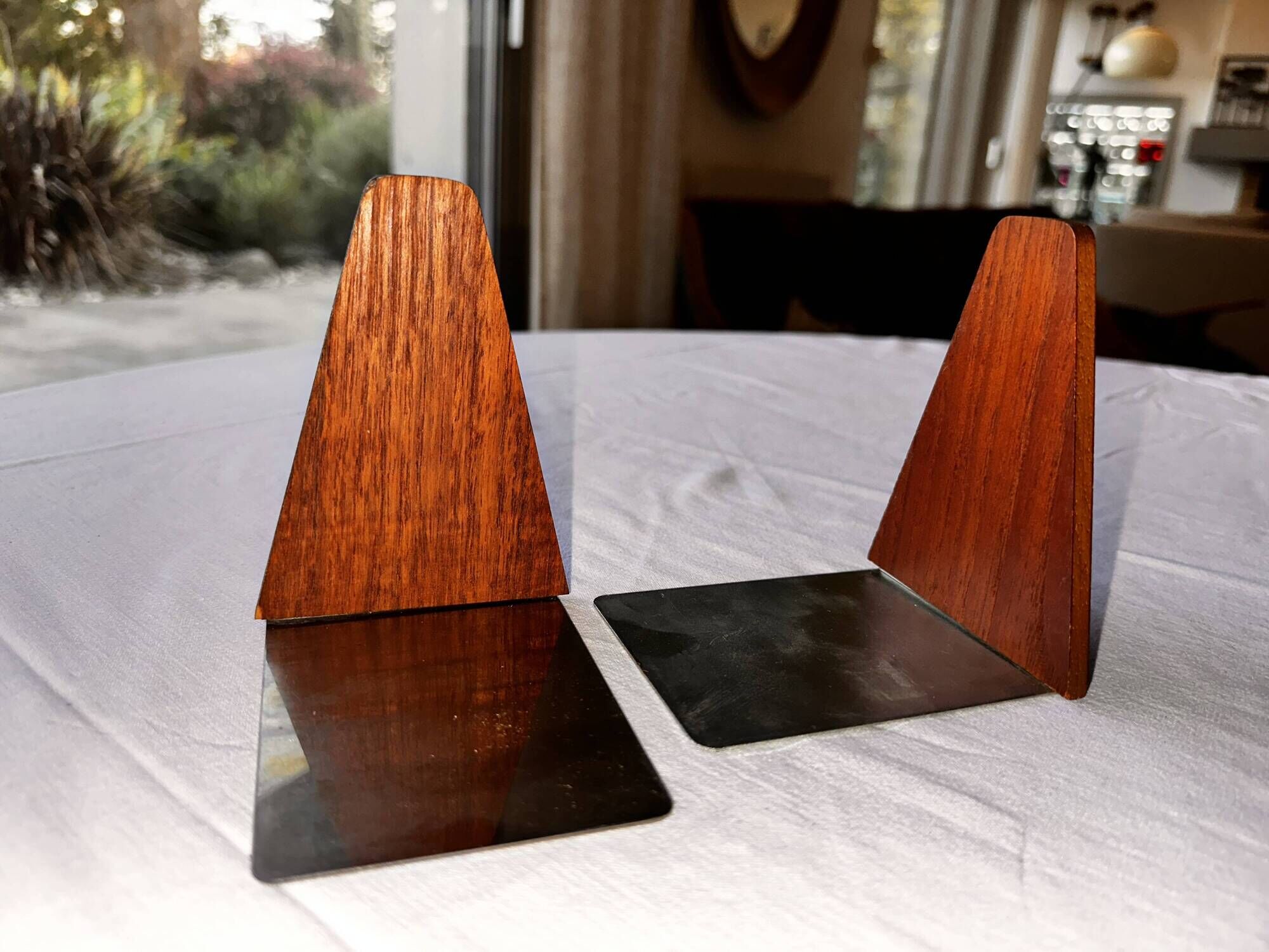 Teak and metal bookends by Kai Kristiansen