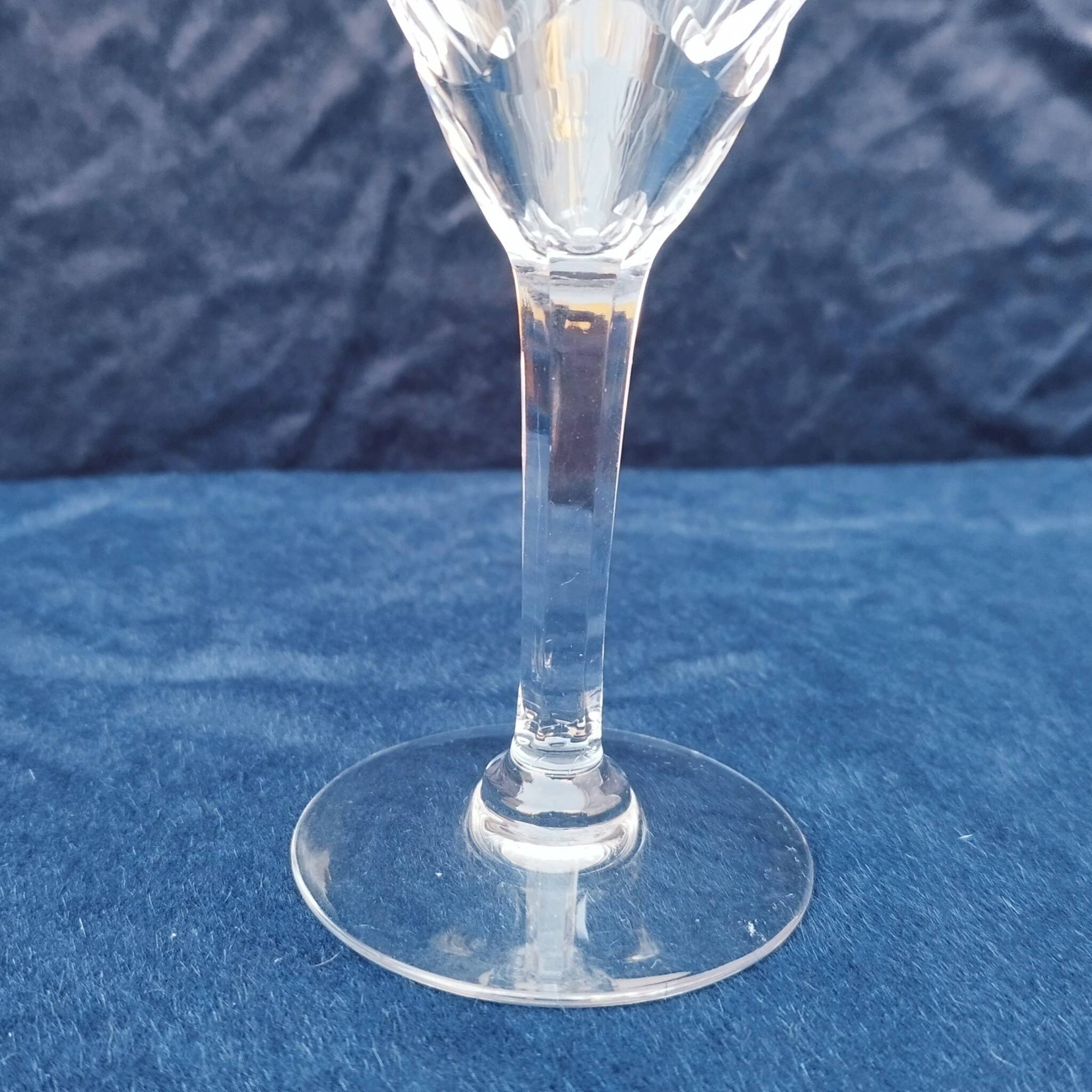 Six vintage Saint Louis Monaco cut crystal wine glasses