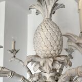 Large Hollywood Regency pineapple chandelier, 1980s