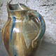 Glazed stoneware pitcher