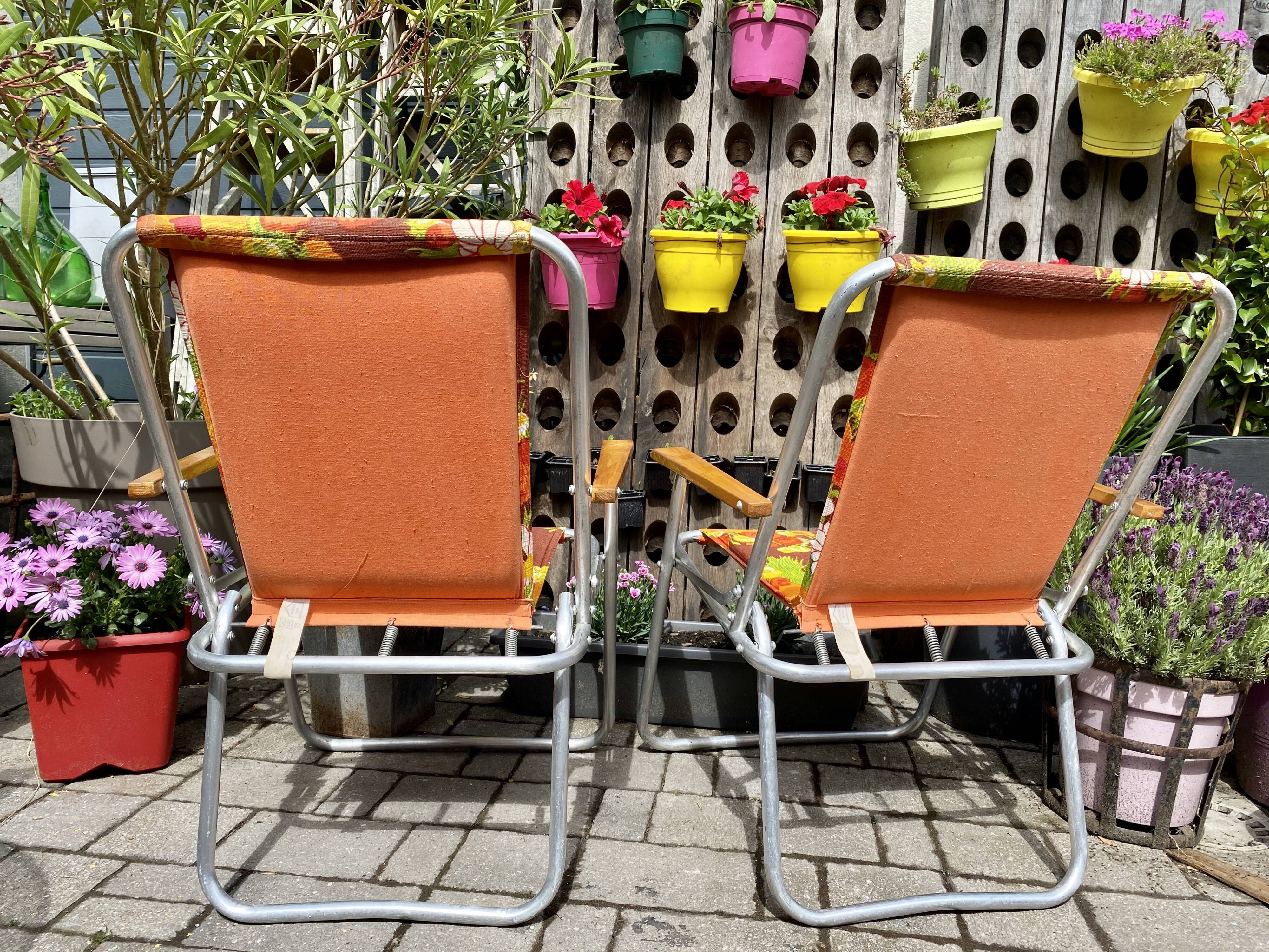 Pair of vintage camping chairs