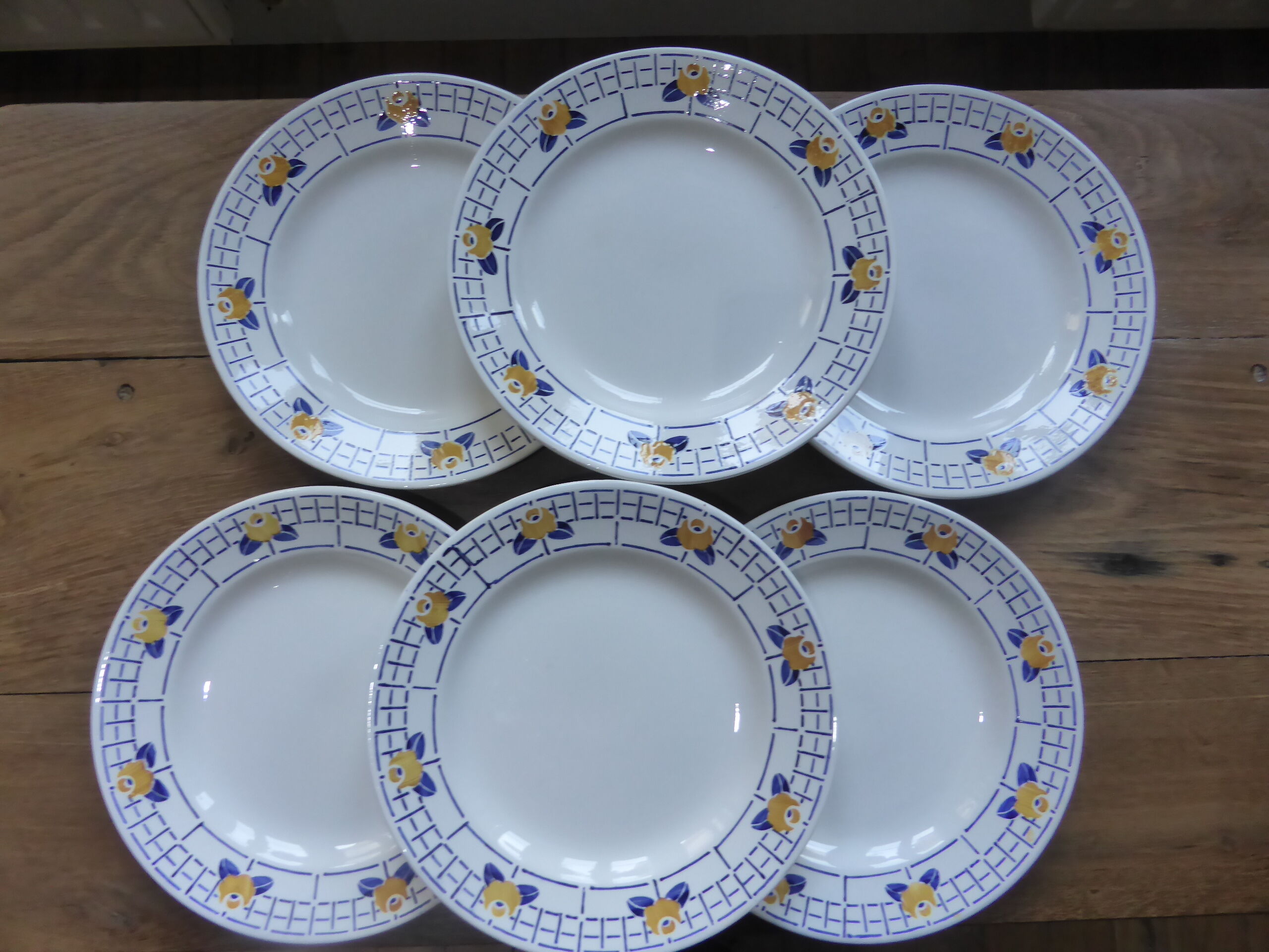 6 flat plates Digoin Sarreguemines model Ribeauville 200887