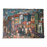 Huile Sur Toile "Syracuse Square" Par Ferruccio Ferri - Exposition la spezi