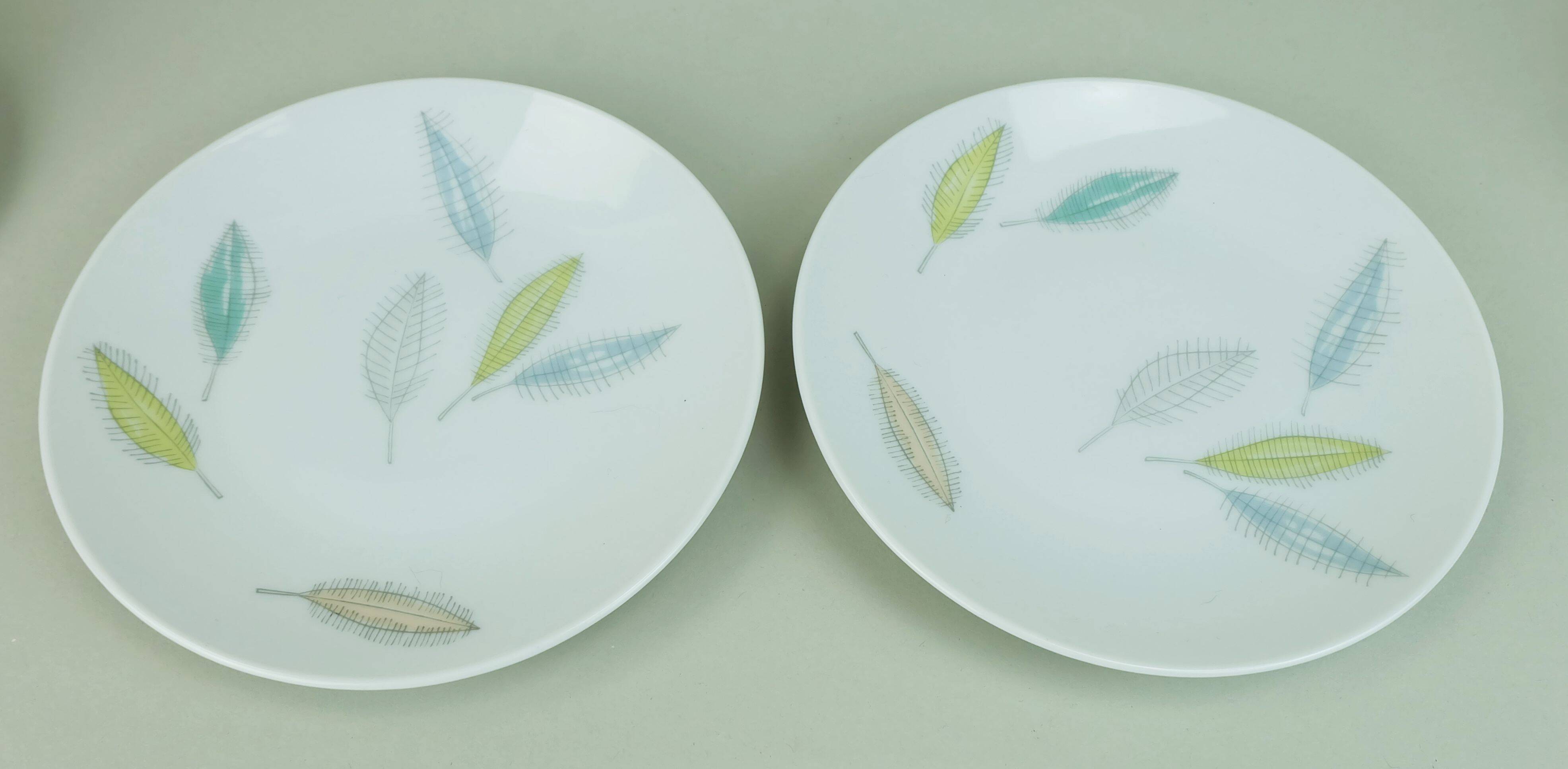 8-piece MOCHA SET rosenthal form 2000 raymond loewy decor falling leaves
