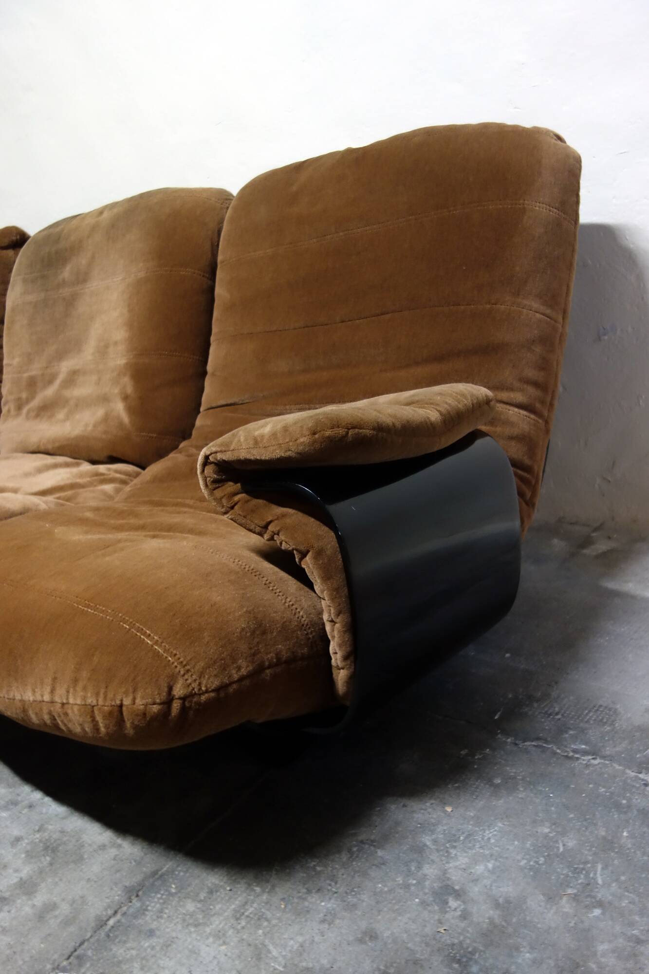 3-seater marsala model sofa by Michel Ducaroy for Ligne Roset, 1970s.