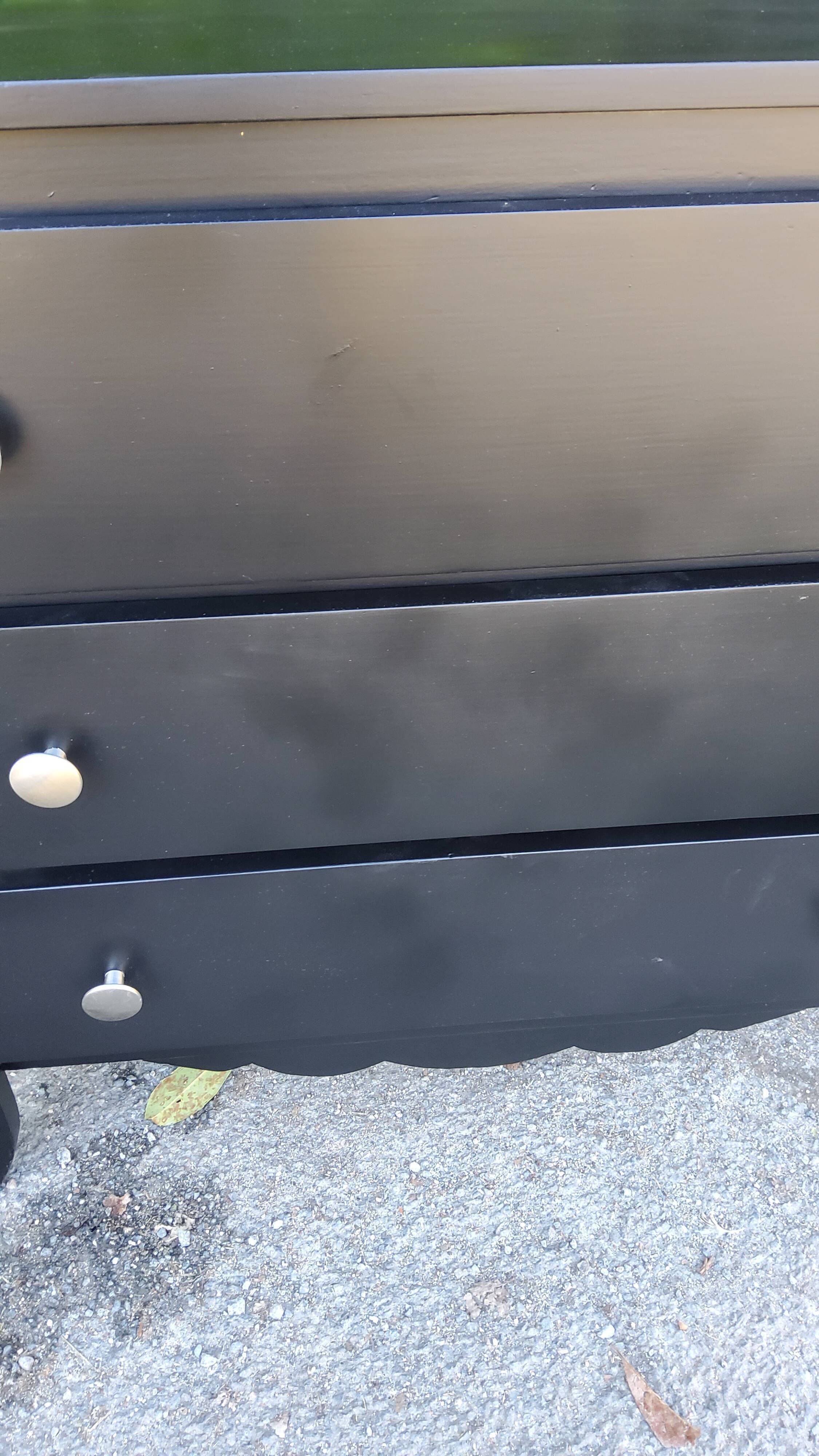 Chest of drawers of the 40s lacquered black 3 drawers