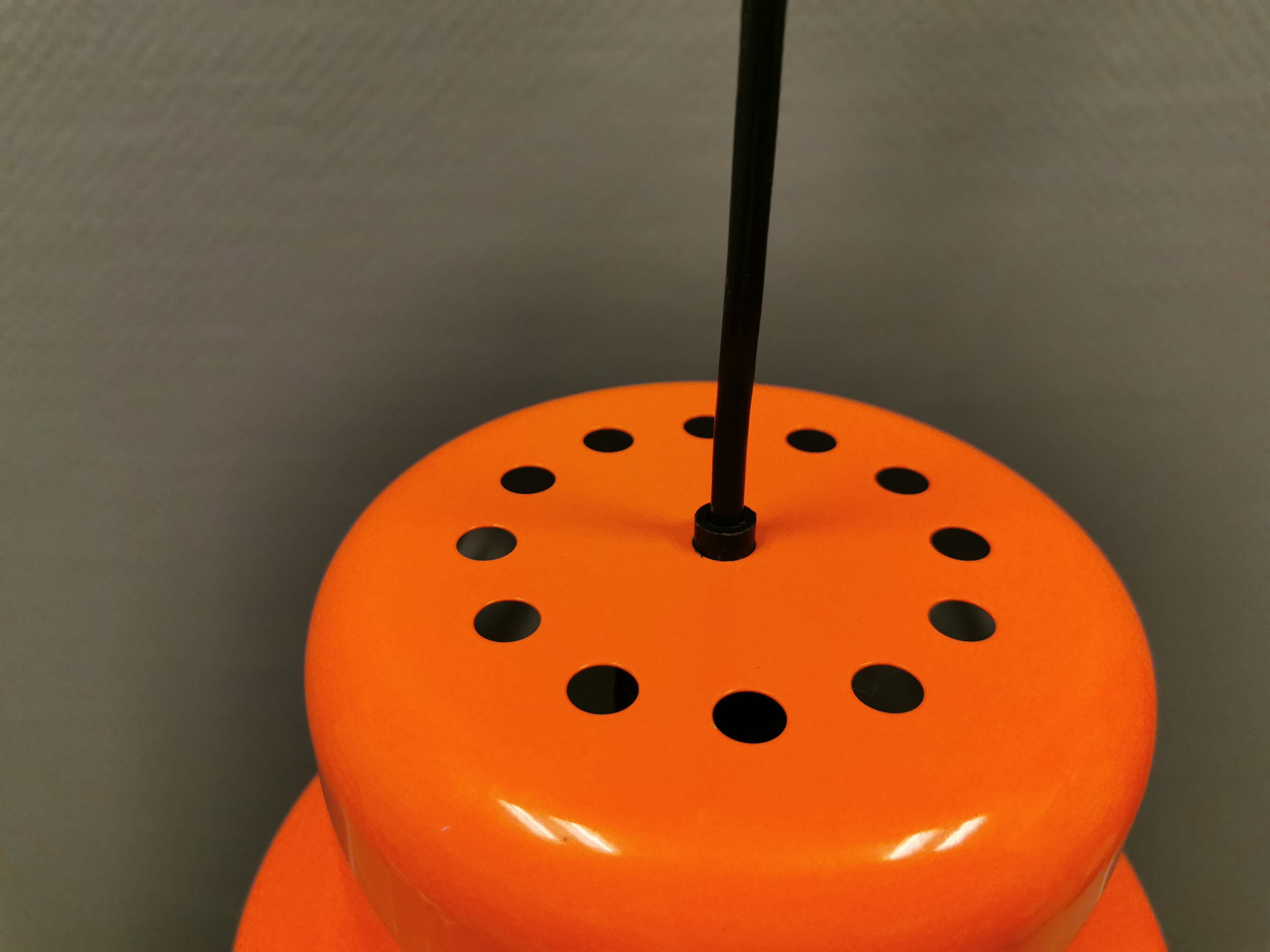 Mini poker hanging lamp in orange original colour  Jo Hammerborg
