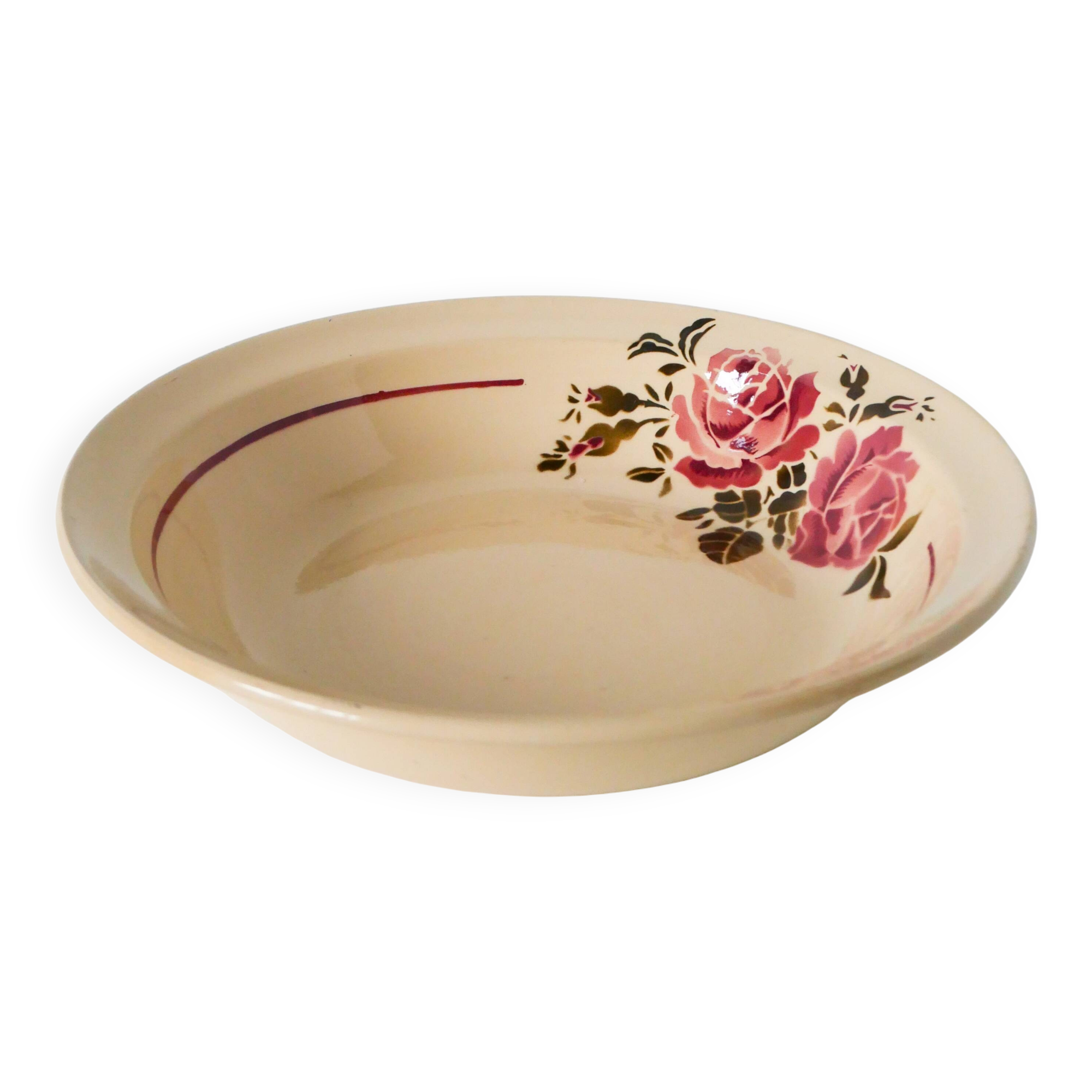 Large Badonviller deep platter, Strasbourg model, 1950