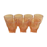 7 verres à eau roses vintage