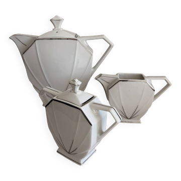 Trio en porcelaine Art Déco par Victoria Tchécoslovaquie, années 1930