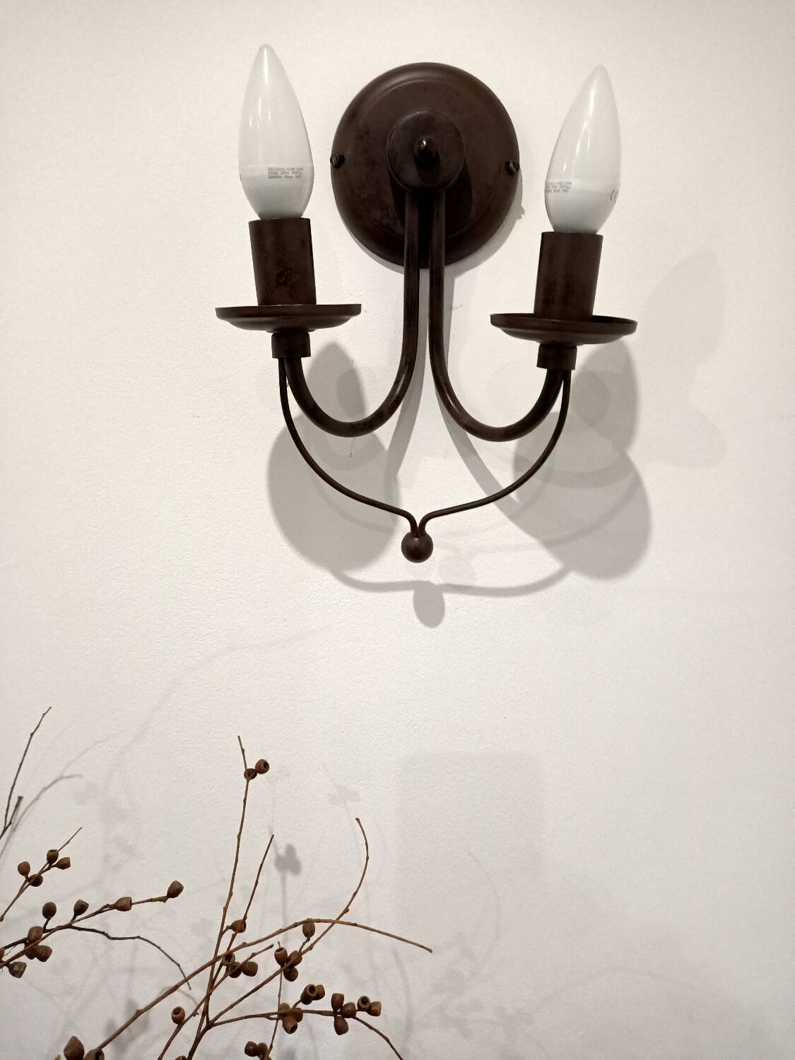 Pair of matte metal wall lights