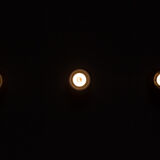Gino Sarfatti Arteluce model nr 3047 three circular lamps 1960