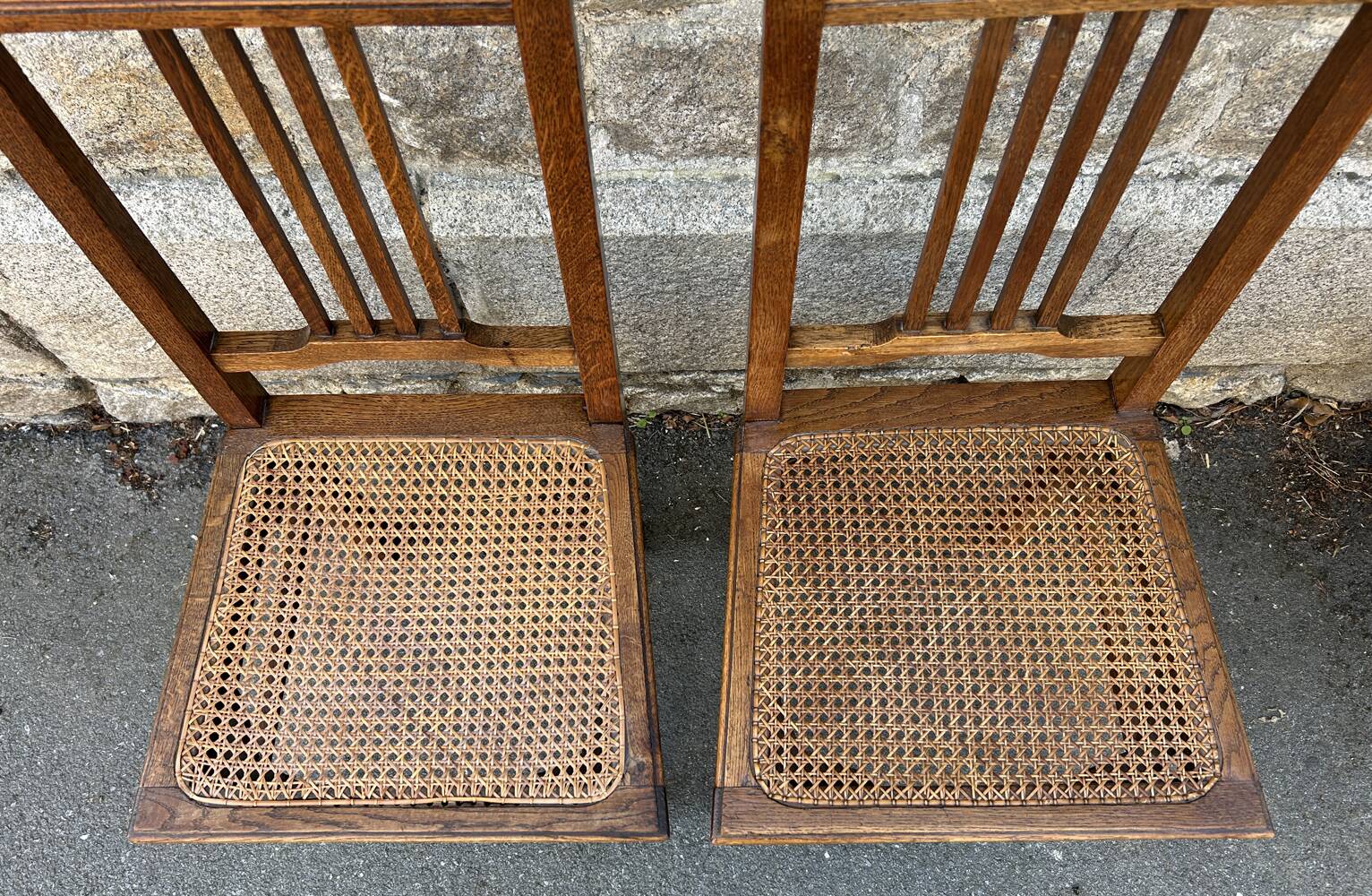 Pair of caned chairs Art Nouveau, 1900