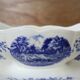 Old Sarreguemines earthenware sauce boat, Romantic model