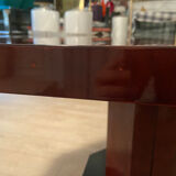 Red lacquered dining table and gold dust, 1970s