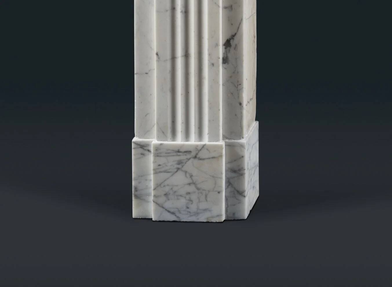 Georgian Carrara Marble Fluted Fireplace Surround