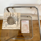 Vintage chrome and smoked glass side table