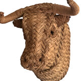 Wicker bullhead sculpture