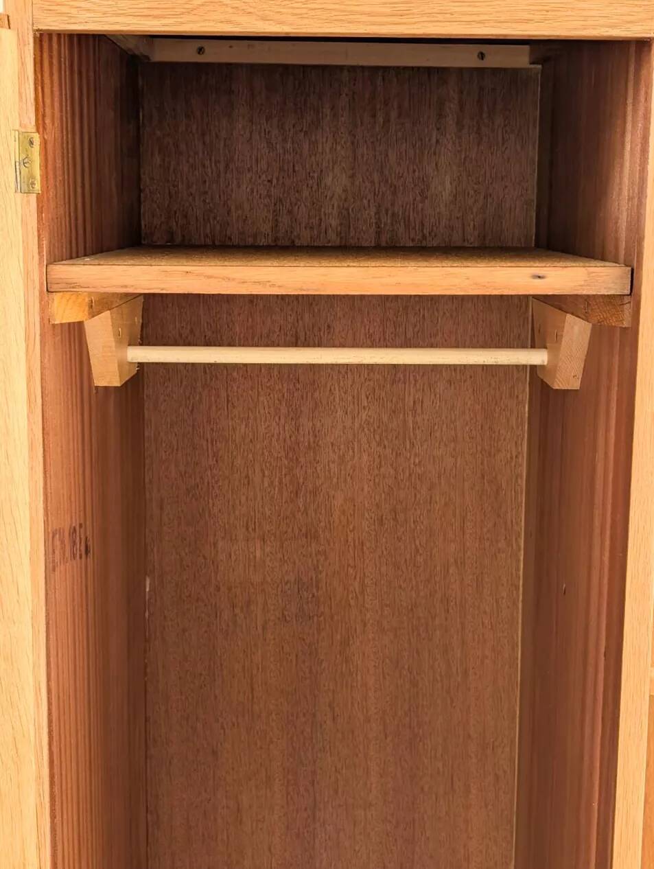Renovated vintage asymmetrical oak wardrobe