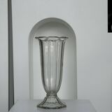 Vase en verre style art déco piedouche col évasé