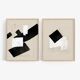 Pair of giclee prints, abstract wall art set of two, 50x70cm